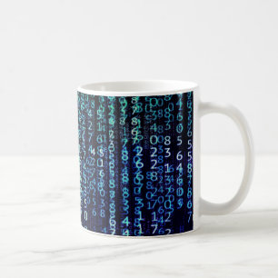 Mug Matrice de technologie Code binaire bleu vert