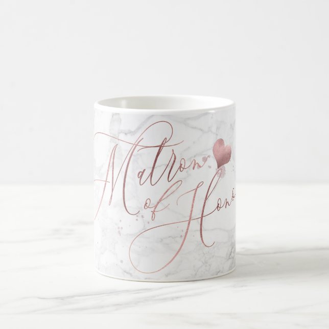 Mug Matron d'honneur/Marbre+Faux Rose Script or (Centre)