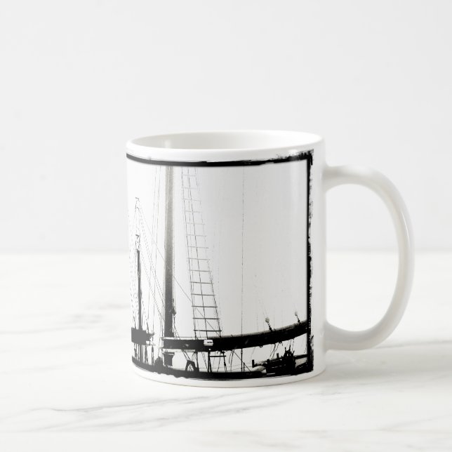 Mug Mats de navires Abstraits dans le Maine Noir et Bl (Droite)