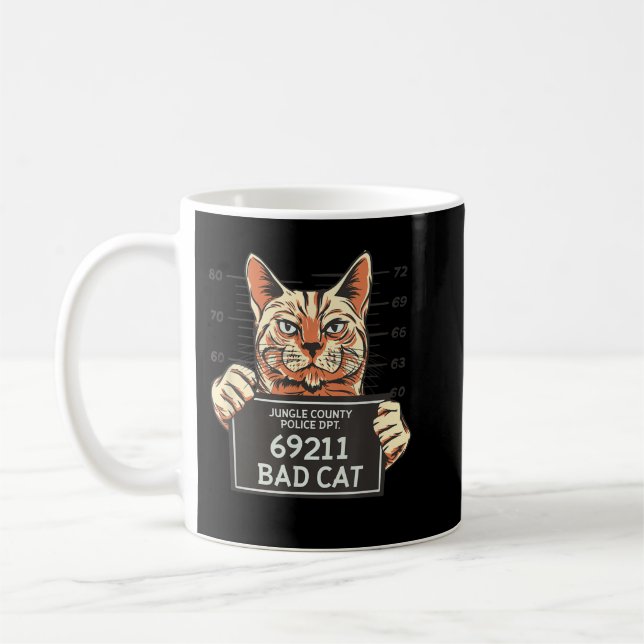 Mug Mauvais chat Drôle Chat Prisonnier Prisonnier Pris (Gauche)