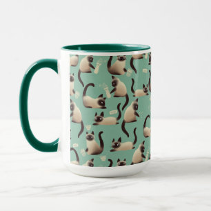 Mug Mauvais chats siamois frapper des trucs