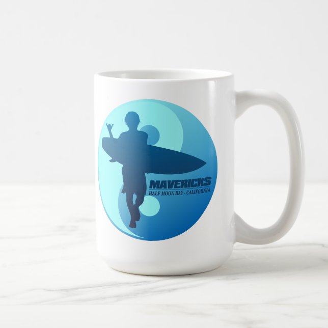 Mug Mavericks - Demi-Moon Bay (Bleu) (Droite)