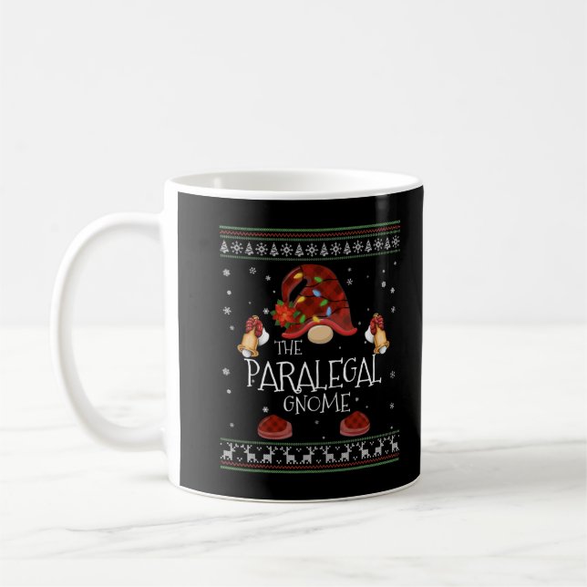 Mug mb Paralegal Gnome Buffalo Plaid Christmas Light U (Gauche)