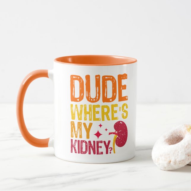 Mug Mec où est mon Cool de néphrologie de transplantat (Avec donut)