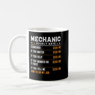 Mug Mécanique Taux horaire Funny Voiture Mécanique Cad