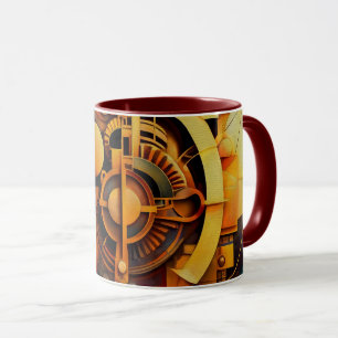 Mug Mécanisme doré abstrait Steampunk