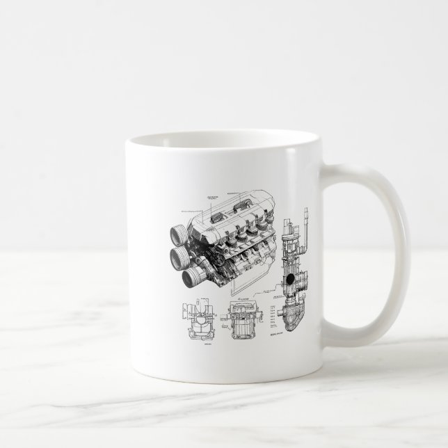 Mug Mechanics Car Enthusiast Men Engine Eces  (Droite)