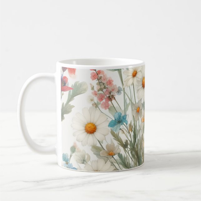 Mug Médaille Botanique De Fleurs (Gauche)