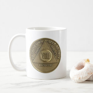 Mug Médaille de 8 ans de sobriété Joyeux anniversaire