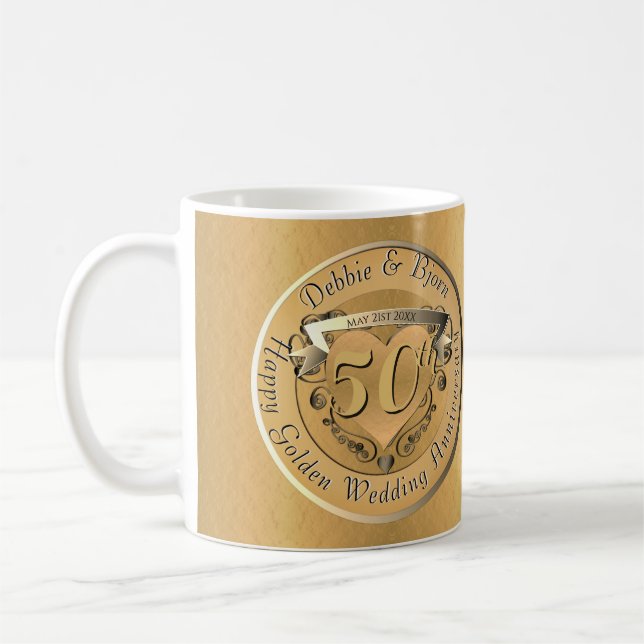 Mug Médaille d'or du 50e anniversaire du Mariage (Gauche)