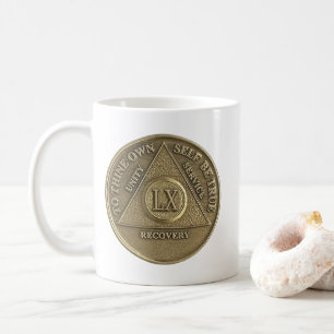 Mug Médaillon 60 ans de sobriété Joyeux Anniversaire