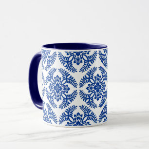Mug Médaillon japonais Motif, bleu Cobalt et blanc 