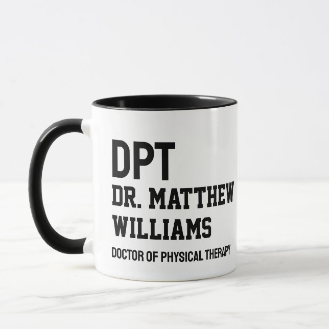 Mug Médecin DPT personnalisé de la thérapie physique C (Gauche)