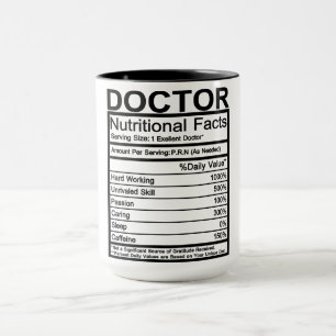 Mug Médecin - Faits nutritionnels