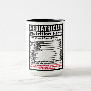 Mug Médecin pédiatrique Funny Éléments nutritionnels F