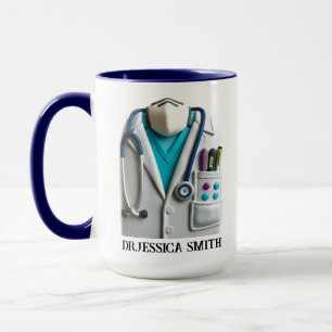 Mug Médecin personnalisé   Nom personnalisé pour la jo