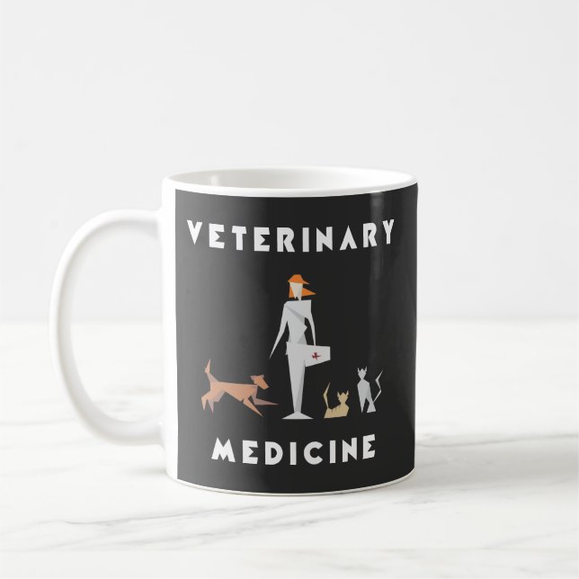Mug Médecine vétérinaire Femme géométrique (Gauche)