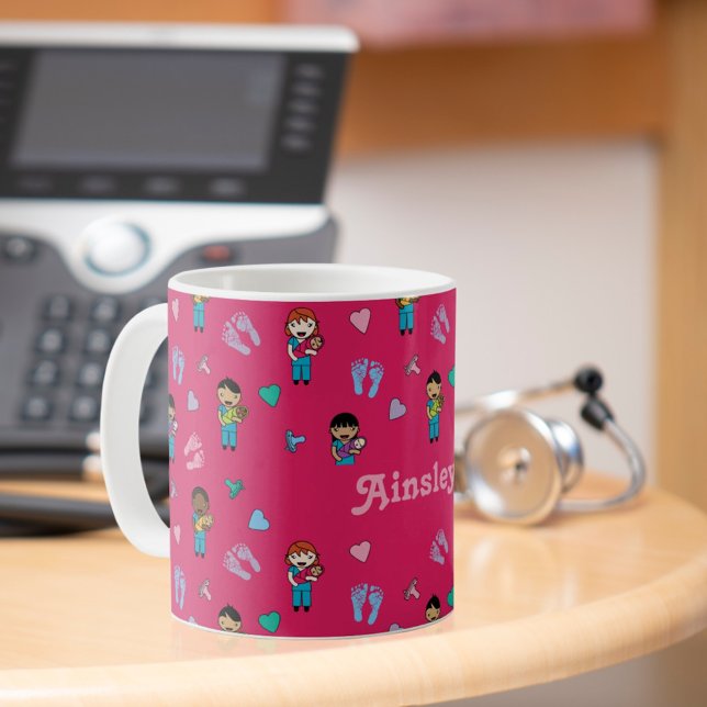 Mug Médecins mignons et infirmières avec nouveau-nés (Créateur téléchargé)