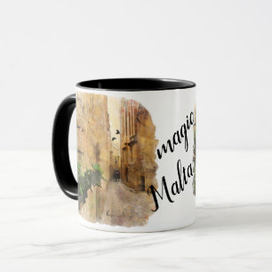 Mug Médiéval Narrow Street Vieilles bâtisses Aquarelle