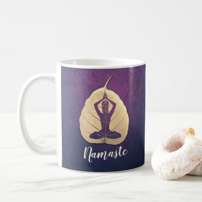 Mug Méditation de l'instructeur YOGA Pose Bodhi Leaf C (Avec donut)