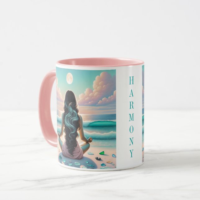 Mug Méditation Harmonie sur la plage (Devant gauche)