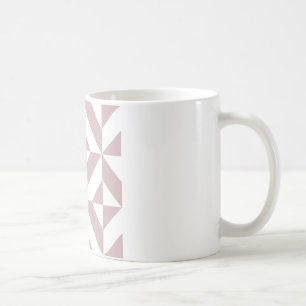 Mug Medium Mauve Geometric Deco Cube Pattern