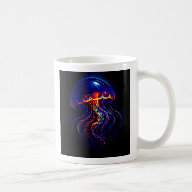 Mug Méduse Fluorescente Fond Marin (Droite)