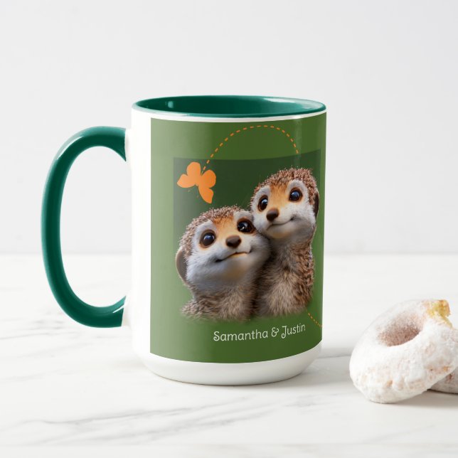 Mug Meerkat Couple ensemble pour toujours maintenant e (Avec donut)