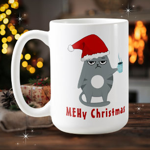 Mug MEHy (MEH) Noël Drôle Père Noël Chat avec