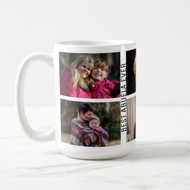 Mug Meilleur Abuela Ever 6 photo Collage personnalisé  (Gauche)