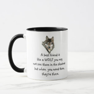 Mug Meilleur Ami Citation Inspirationnelle Loup, Loups