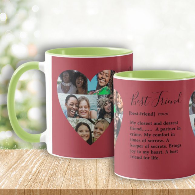 Mug Meilleur Amis Citer Photo Heart Collage coloré (Créateur téléchargé)