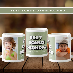 Mug Meilleur Bonus Grand-Père Grands-Enfants 2 Photo V