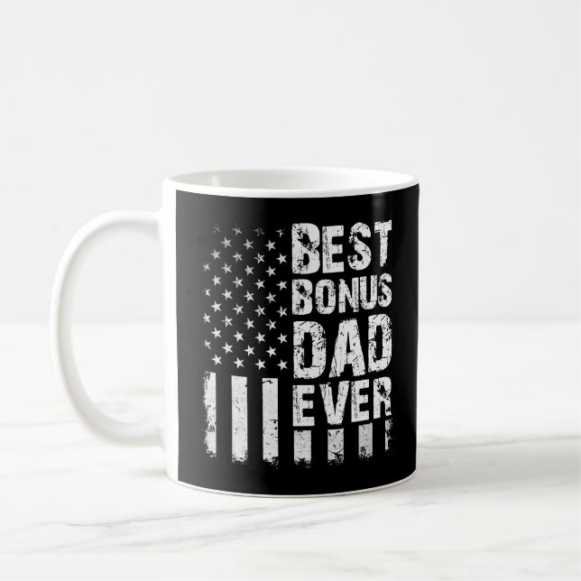 Mug Meilleur Bonus Papa jamais drapeau américain (Gauche)