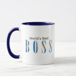 Mug Meilleur Boss du monde, Carte physique de la Terre