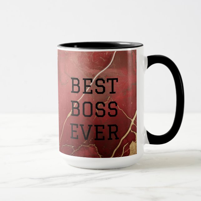 Mug "Meilleur Boss Jamais" Café/Bouge de Thé Personnal (Droite)