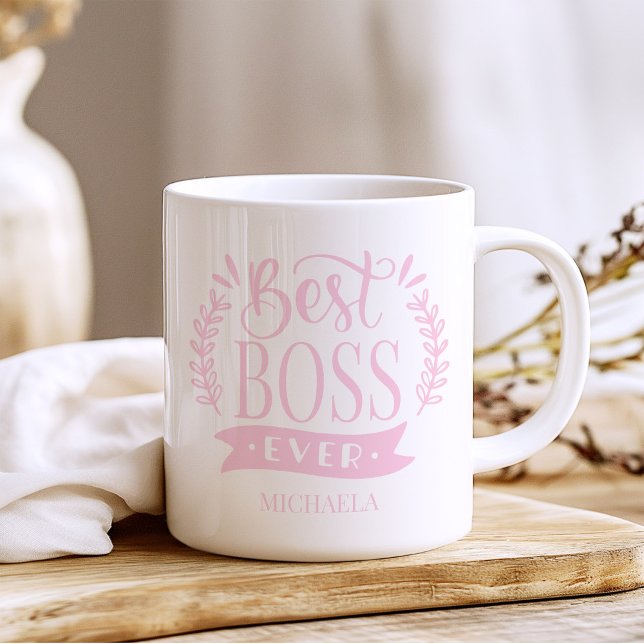 Mug Meilleur Boss jamais personnalisé Wreath (Créateur téléchargé)