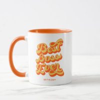 Meilleur Boss Jamais Rétro Orange Personnalisé Nom
