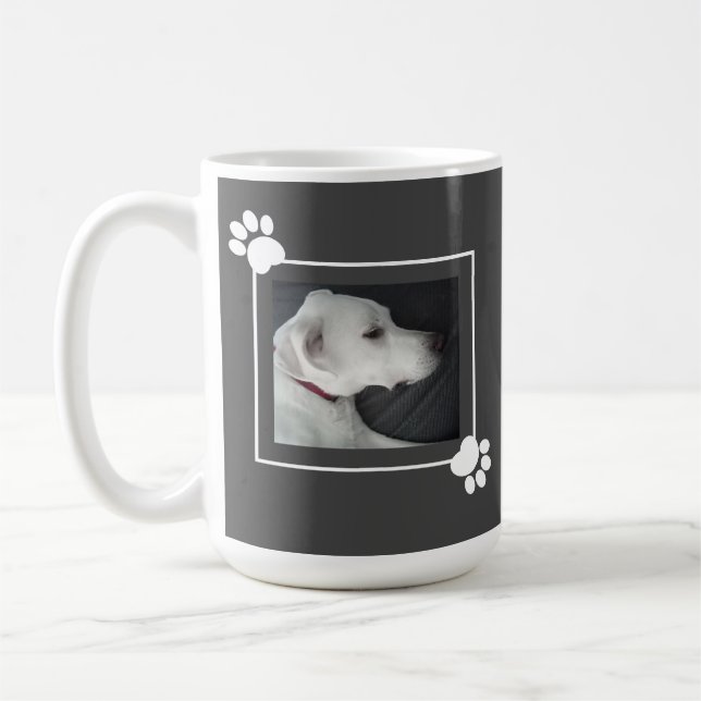 Mug Meilleur cadre photo de chien papa mignon avec pat (Gauche)