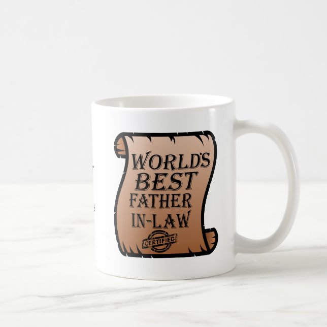 Mug Meilleur certificat de beau-père pour Worlds drôle (Droite)