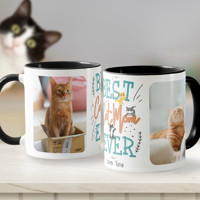 Mug Meilleur Chat Maman Ever 2 Photo Fête des mères (Créateur téléchargé)