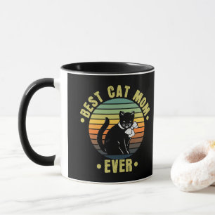 Mug Meilleur Chat Maman Jamais Rétro   Cadeaux pour ma
