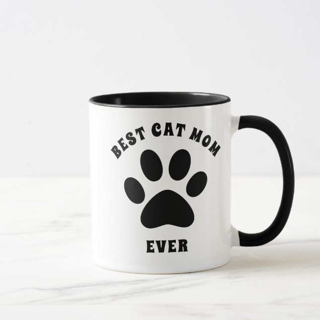 Mug Meilleur Chat Maman Jour Texte Personnalisé (Droite)