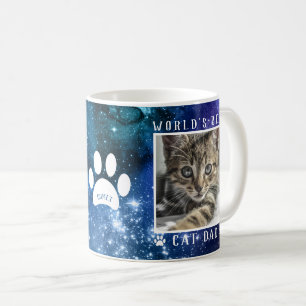 Mug Meilleur Chat Papa Empreintes de pattes Nom Espace