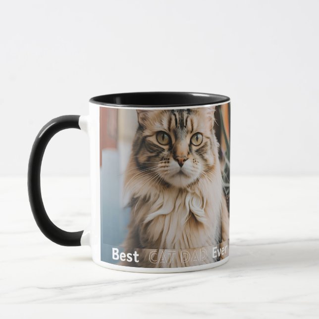 Mug Meilleur Chat Papa Jamais une photo personnalisée  (Gauche)