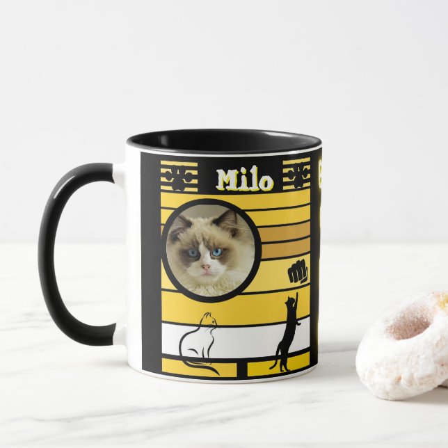 Mug Meilleur Chat Papa Jamais une photo personnalisée  (Avec donut)
