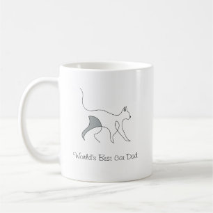 Mug Meilleur Chat Papa Simple Élégant Personnalisé