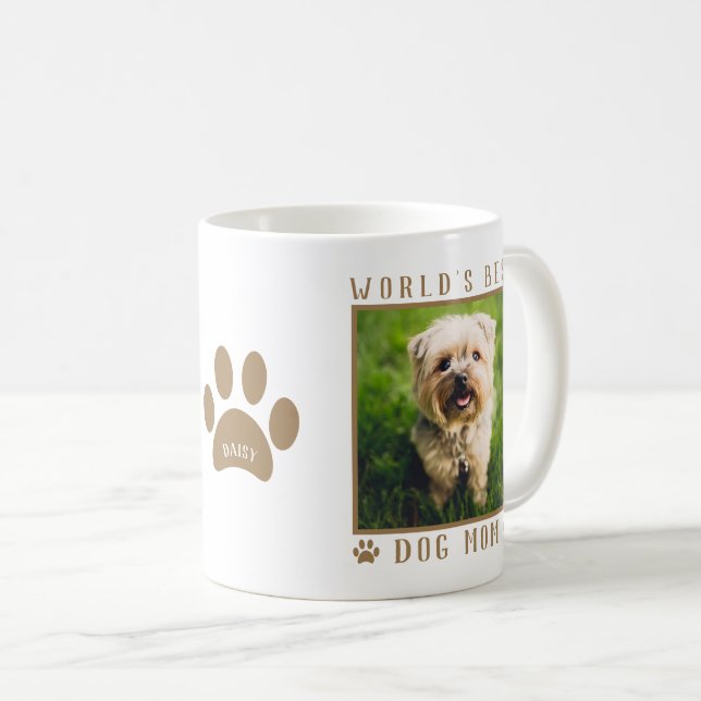 Mug Meilleur chien du monde maman Empreinte de patte N (Devant droit)