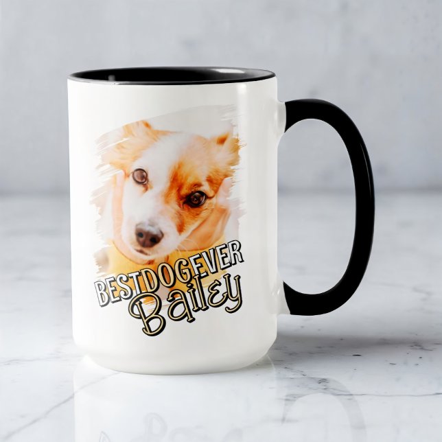 Mug Meilleur Chien Jamais Moderne Cool Grunge Photo Ch (Créateur téléchargé)