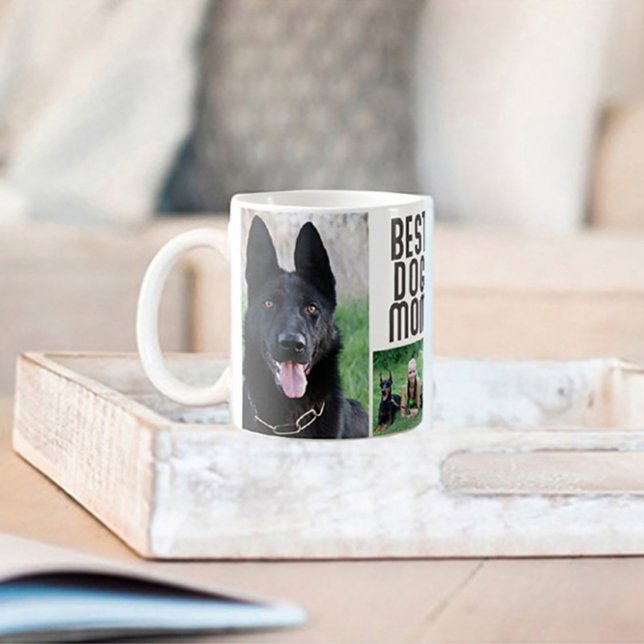 Mug Meilleur chien Maman 6 Photo personnalisée Collage (Créateur téléchargé)